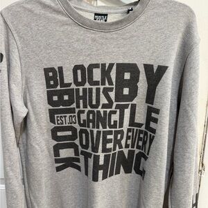 Hustle Gang Gray Crewneck Sweatshirt with Black Print